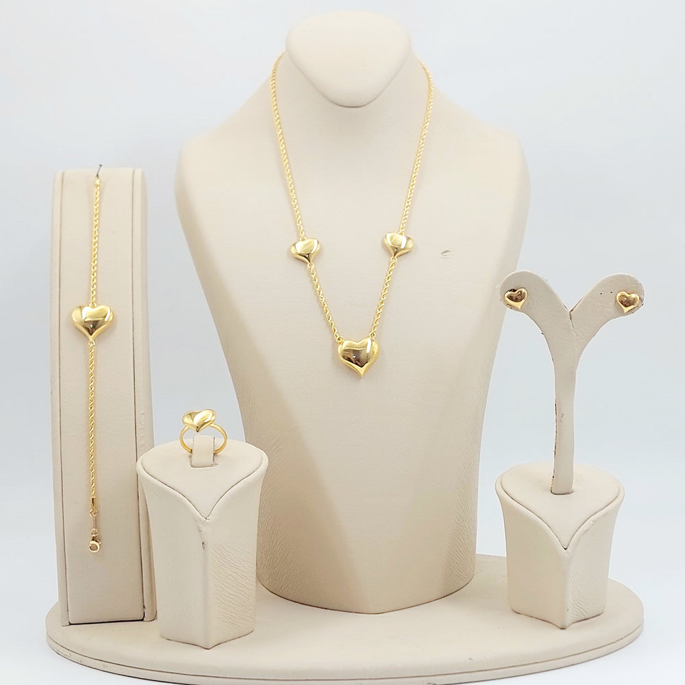 21K طقم قلب اكسترا-مجوهرات الشيخ سعيد-Saeed Jewelry 