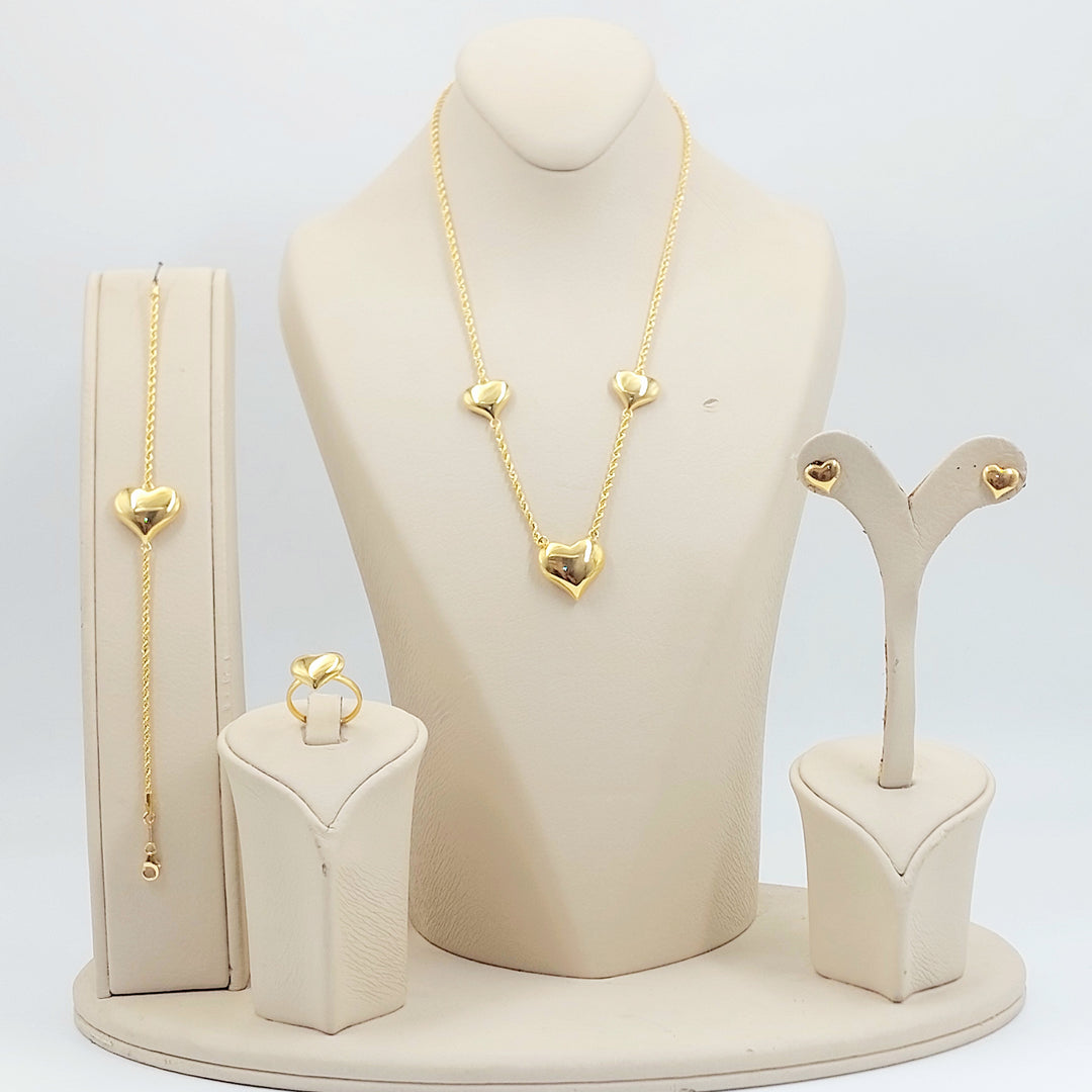 21K طقم قلب اكسترا-مجوهرات الشيخ سعيد-Saeed Jewelry 