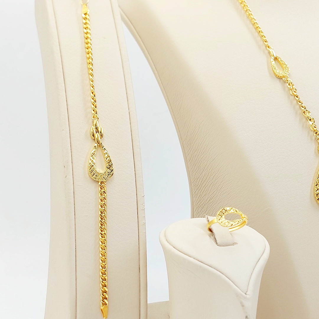 21K طقم جنزير اكسترا-مجوهرات الشيخ سعيد-Saeed Jewelry 