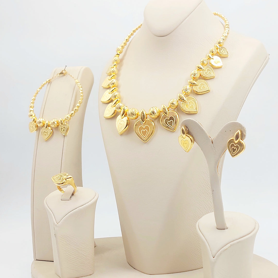 21K طقم قلب اكسترا-مجوهرات الشيخ سعيد-Saeed Jewelry 