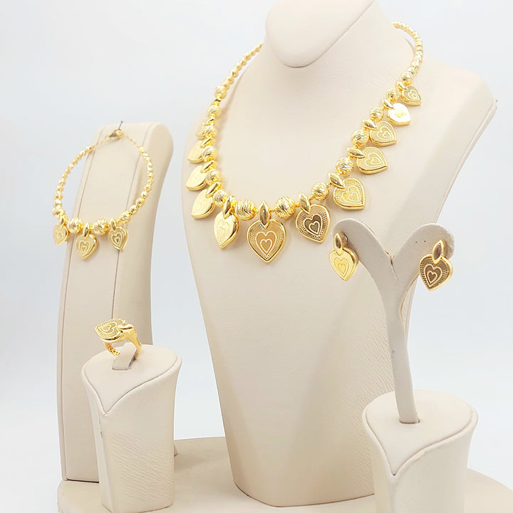 21K طقم قلب اكسترا-مجوهرات الشيخ سعيد-Saeed Jewelry 
