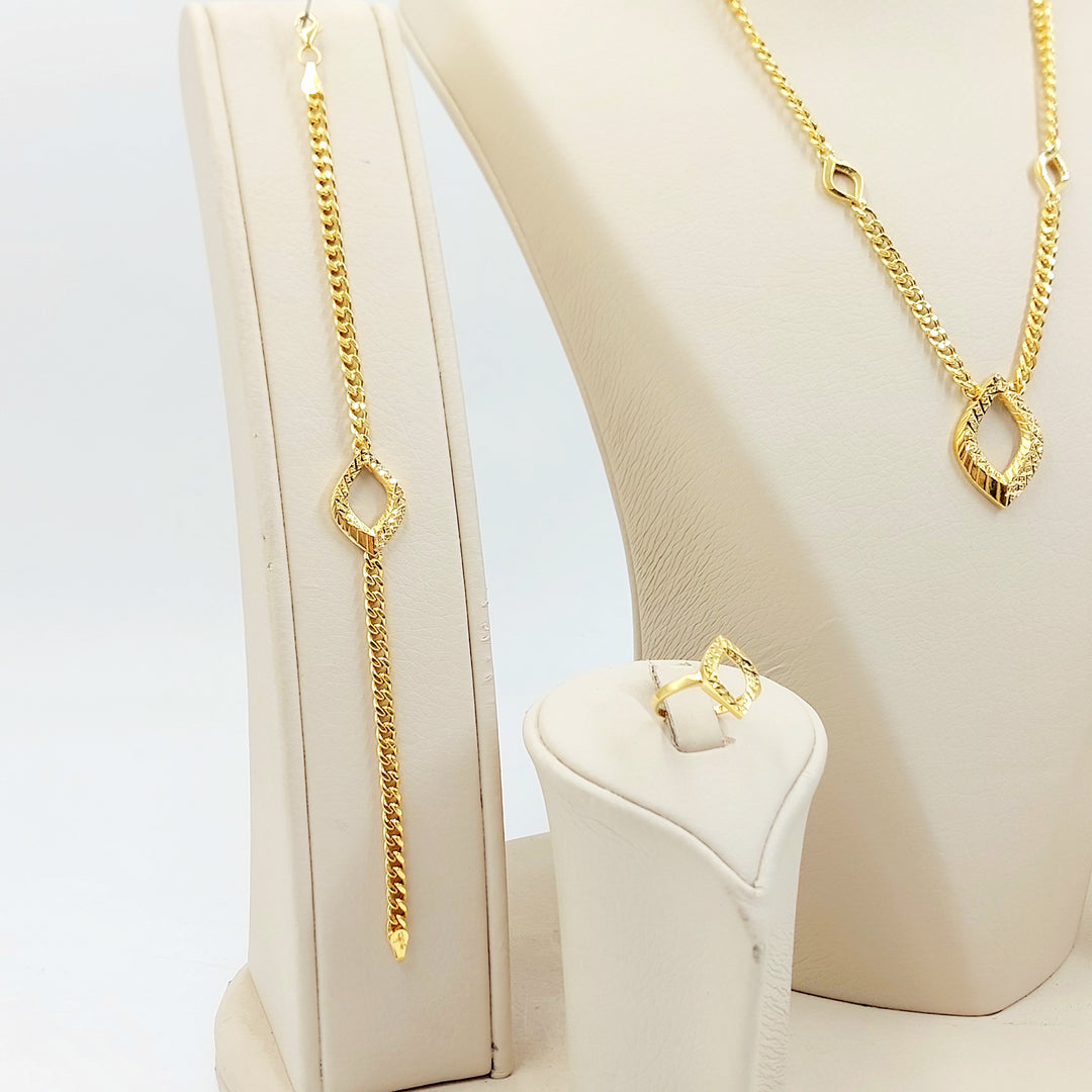 21K طقم جنزير اكسترا-مجوهرات الشيخ سعيد-Saeed Jewelry 
