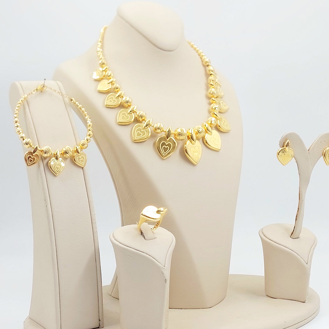 21K طقم قلب اكسترا-مجوهرات الشيخ سعيد-Saeed Jewelry 