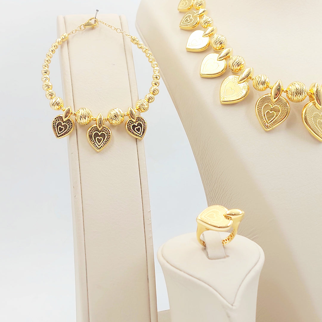 21K طقم قلب اكسترا-مجوهرات الشيخ سعيد-Saeed Jewelry 