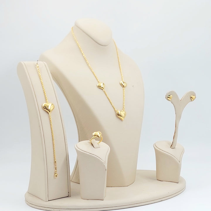 21K طقم قلب اكسترا-مجوهرات الشيخ سعيد-Saeed Jewelry 