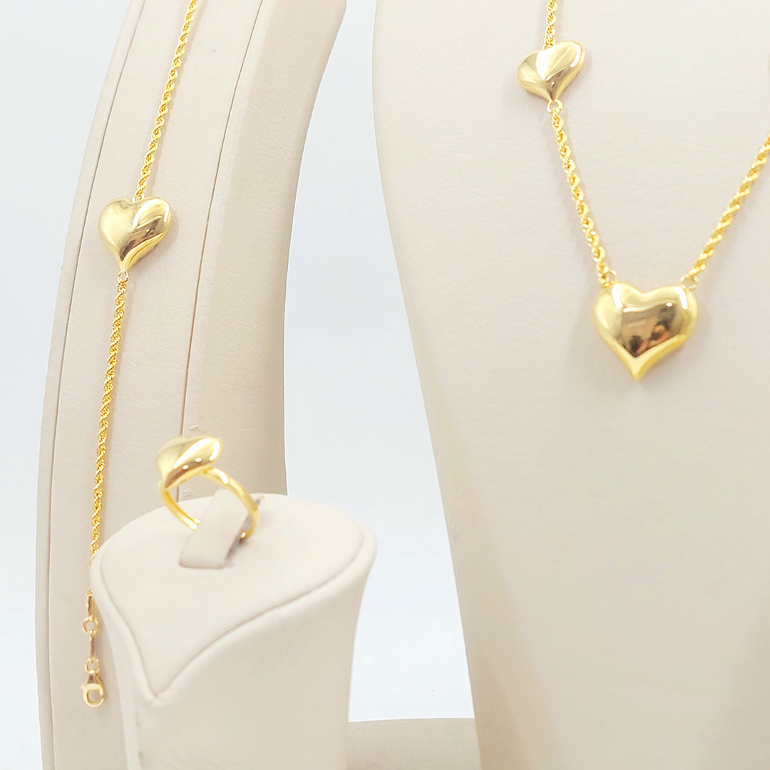 21K طقم قلب اكسترا-مجوهرات الشيخ سعيد-Saeed Jewelry 