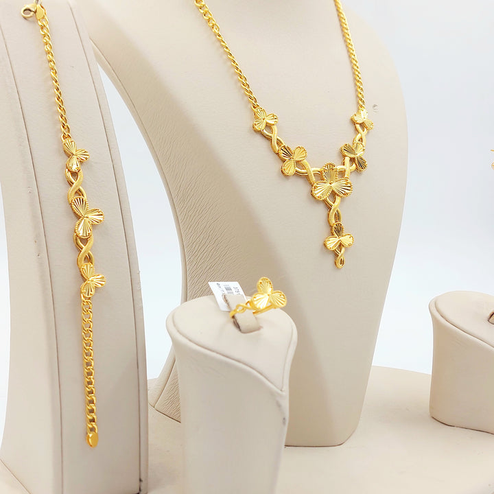 21K طقم وردة اكسترا-مجوهرات الشيخ سعيد-Saeed Jewelry 