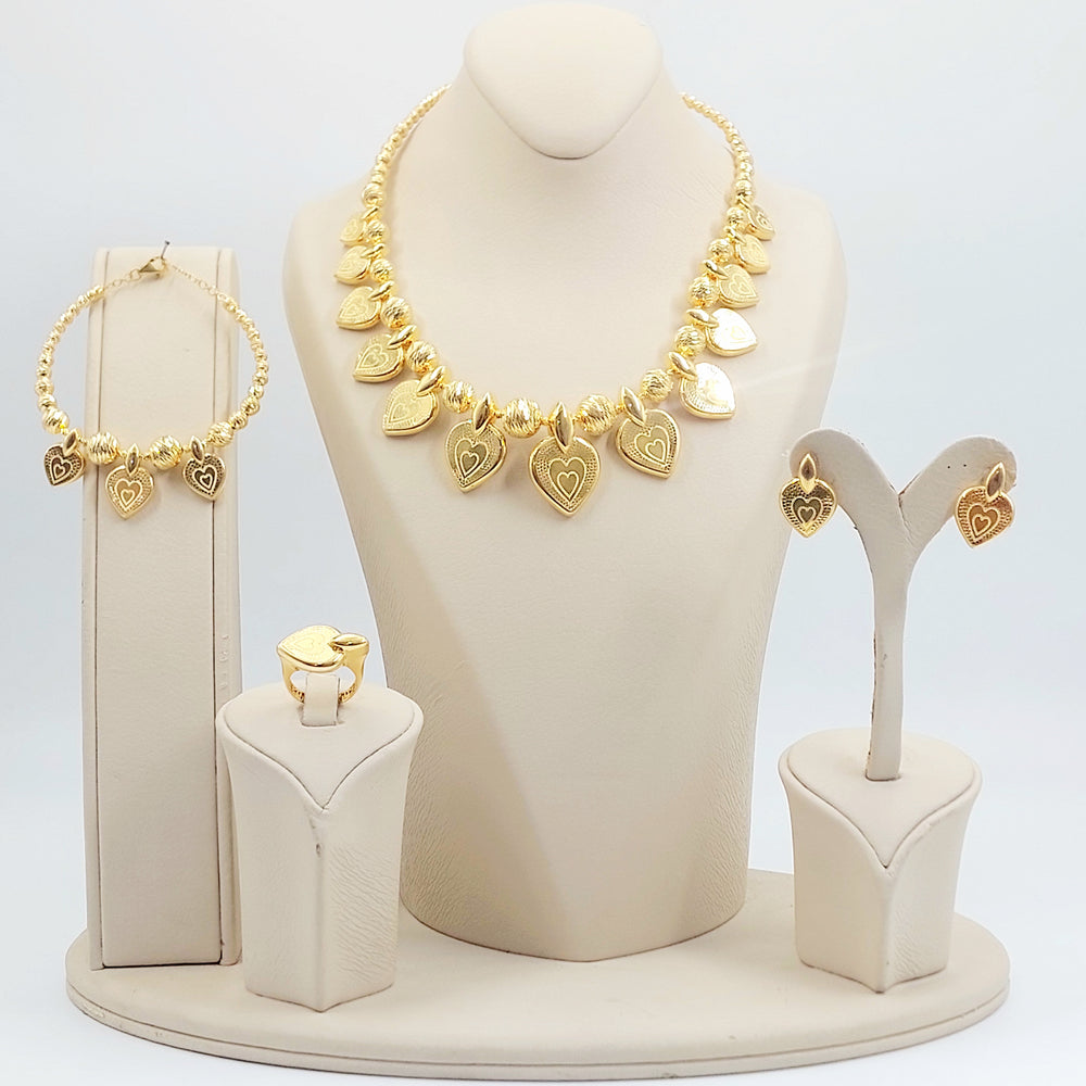 21K طقم قلب اكسترا-مجوهرات الشيخ سعيد-Saeed Jewelry 