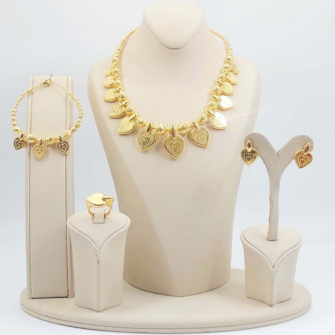 21K طقم قلب اكسترا-مجوهرات الشيخ سعيد-Saeed Jewelry 