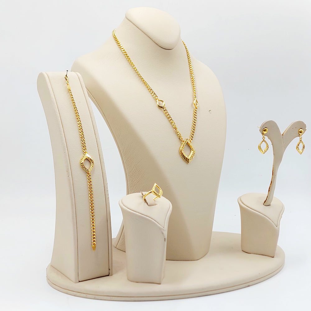 21K طقم دمعة اكسترا-مجوهرات الشيخ سعيد-Saeed Jewelry 