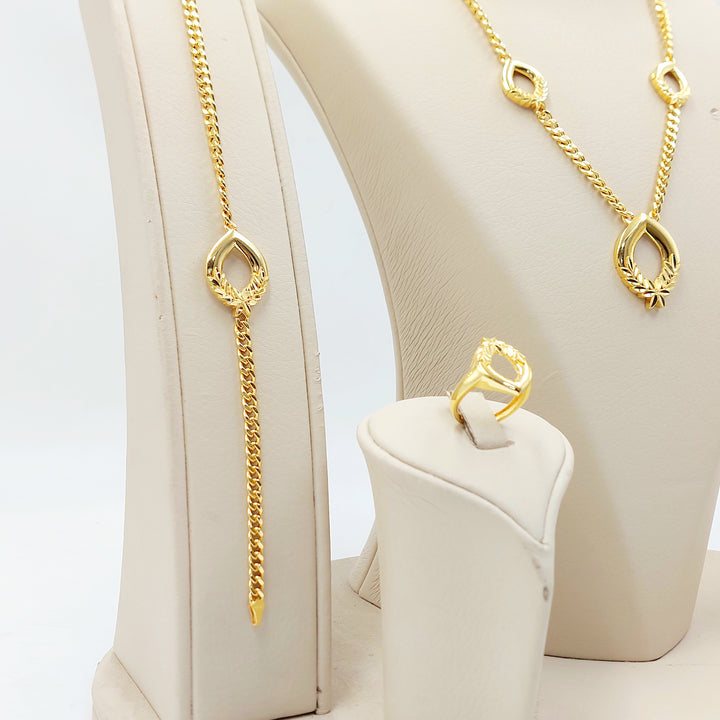 21K طقم دمعة اكسترا-مجوهرات الشيخ سعيد-Saeed Jewelry 