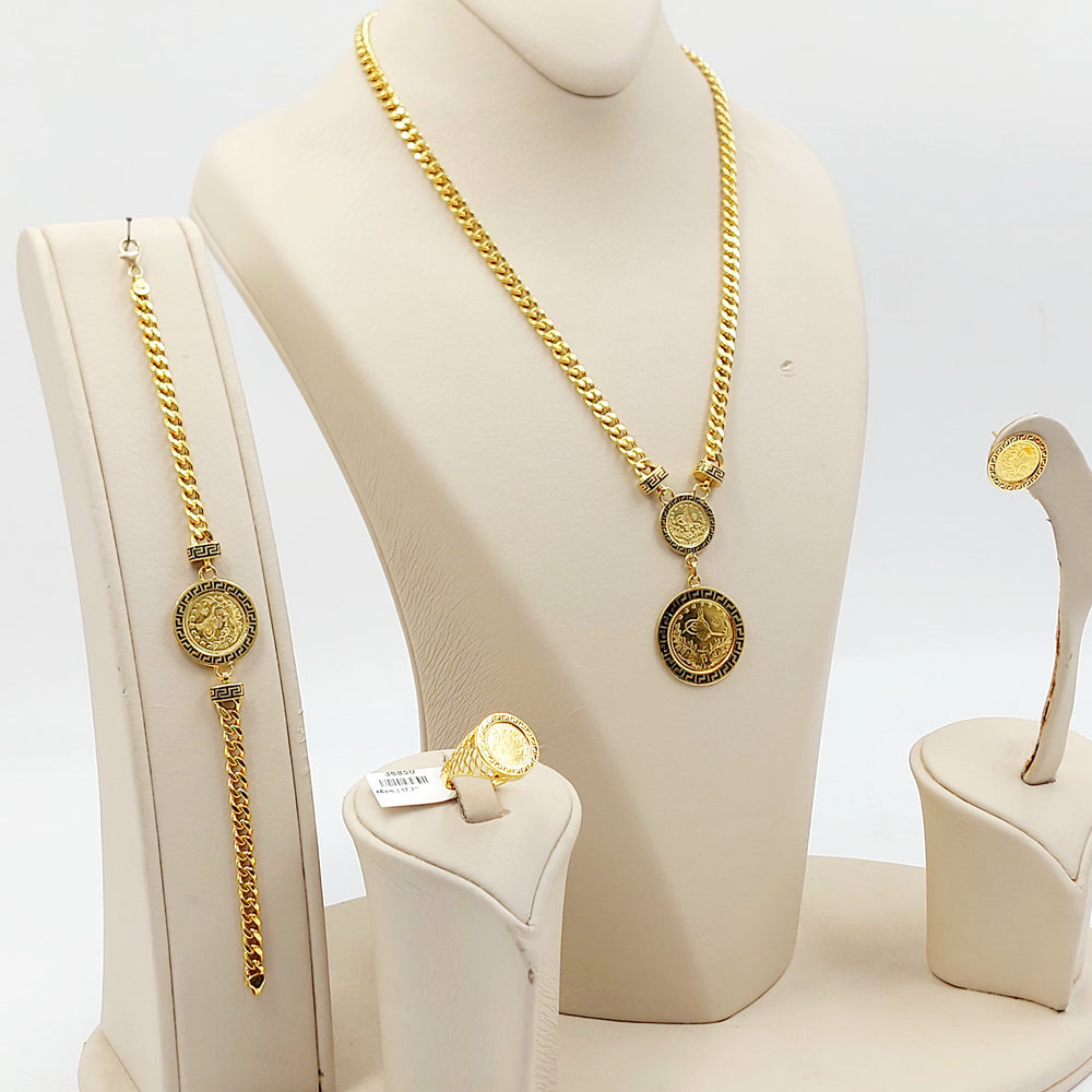 21K طقم رشادي مينا-مجوهرات الشيخ سعيد-Saeed Jewelry 