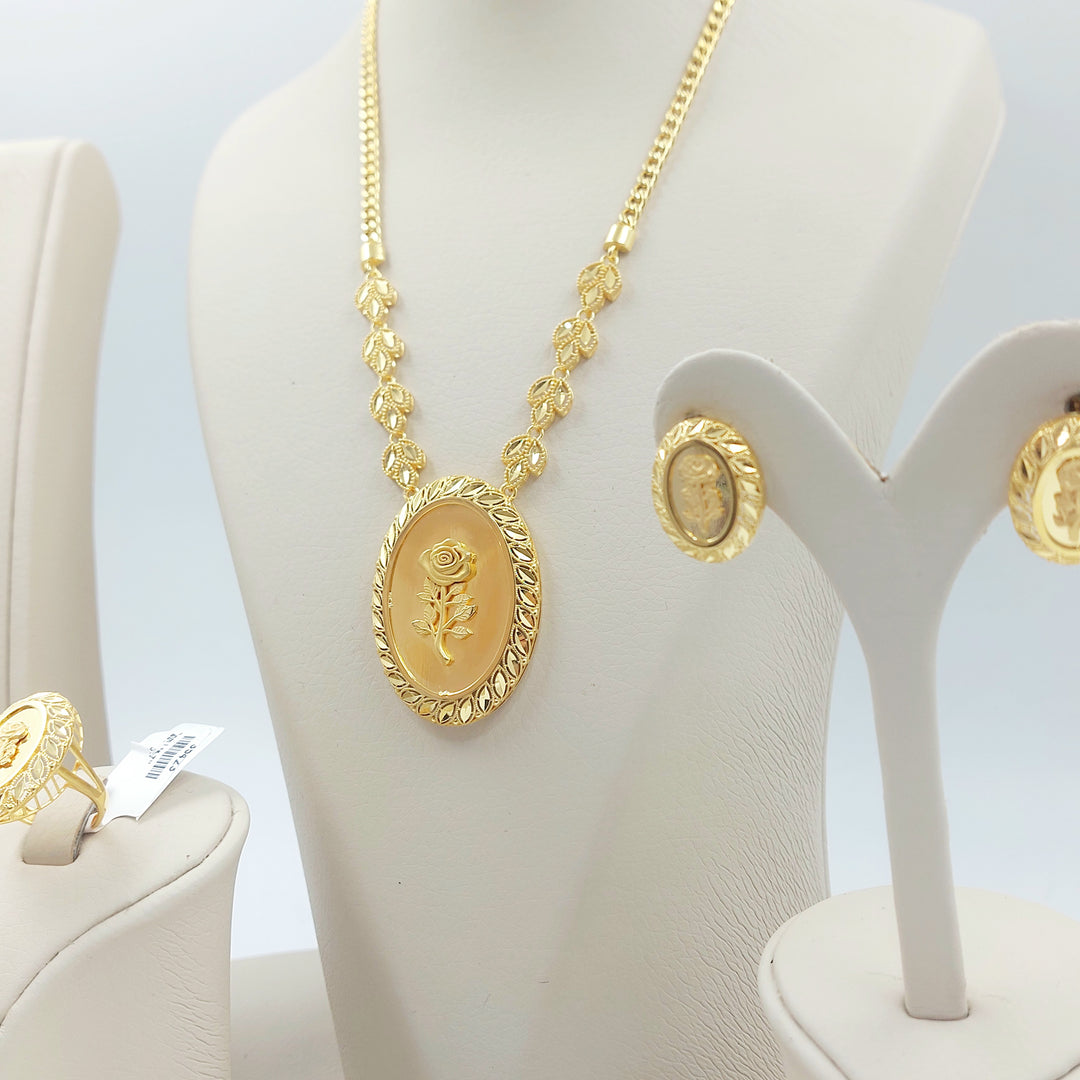 21K طقم اونصه ورق الشجر-مجوهرات الشيخ سعيد-Saeed Jewelry 