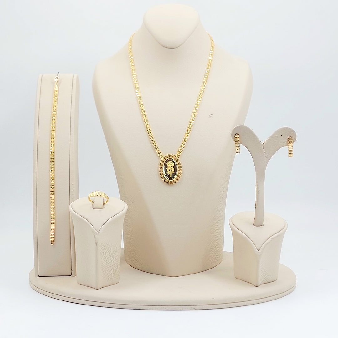 21K طقم اونصه ناعم-مجوهرات الشيخ سعيد-Saeed Jewelry 