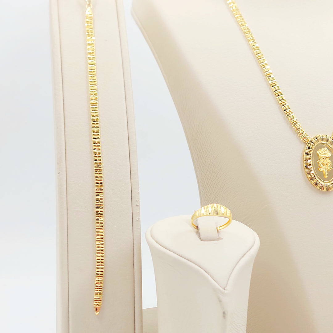 21K طقم اونصه ناعم-مجوهرات الشيخ سعيد-Saeed Jewelry 