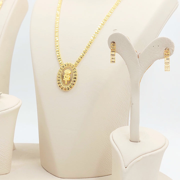 21K طقم اونصه ناعم-مجوهرات الشيخ سعيد-Saeed Jewelry 