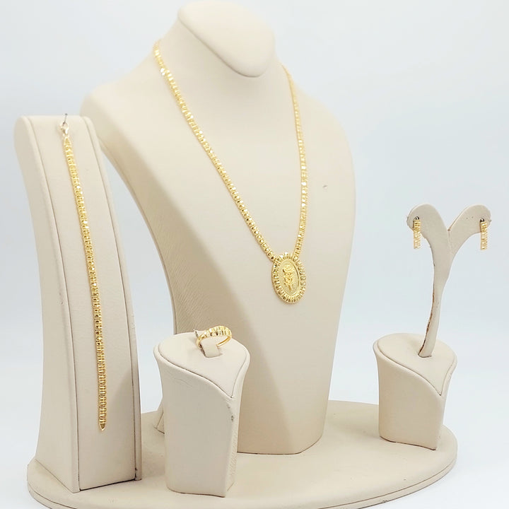 21K طقم اونصه ناعم-مجوهرات الشيخ سعيد-Saeed Jewelry 