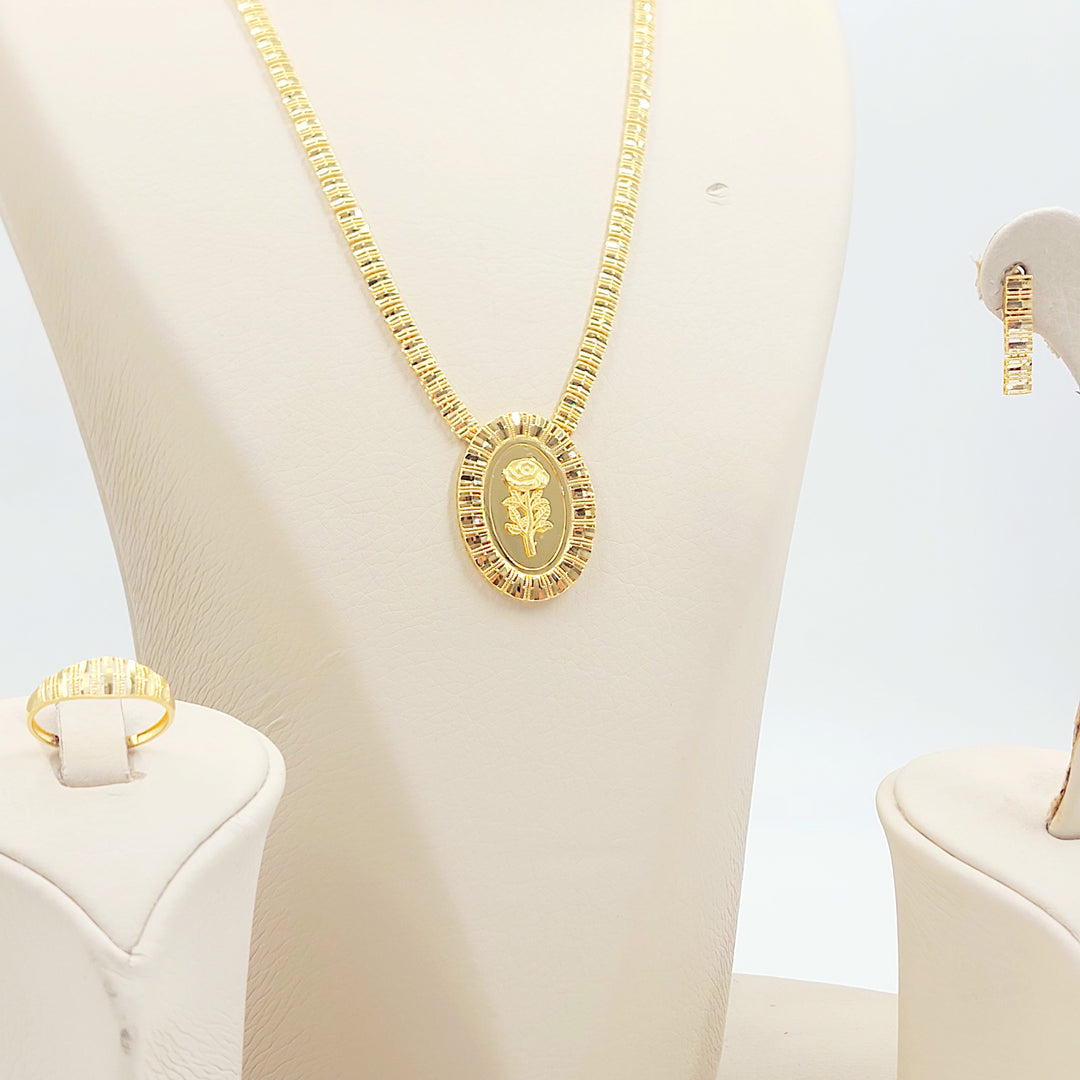 21K طقم اونصه ناعم-مجوهرات الشيخ سعيد-Saeed Jewelry 