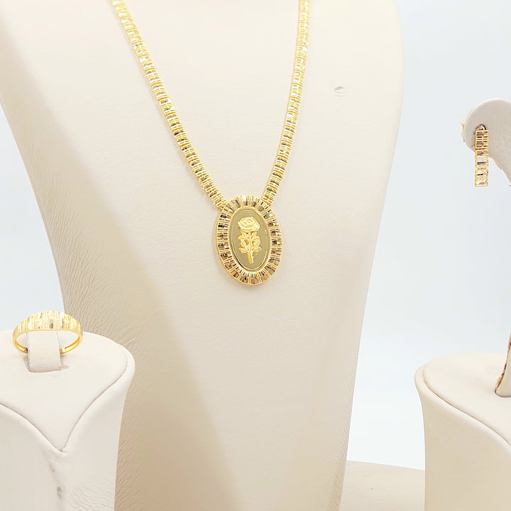 21K طقم اونصه ناعم-مجوهرات الشيخ سعيد-Saeed Jewelry 
