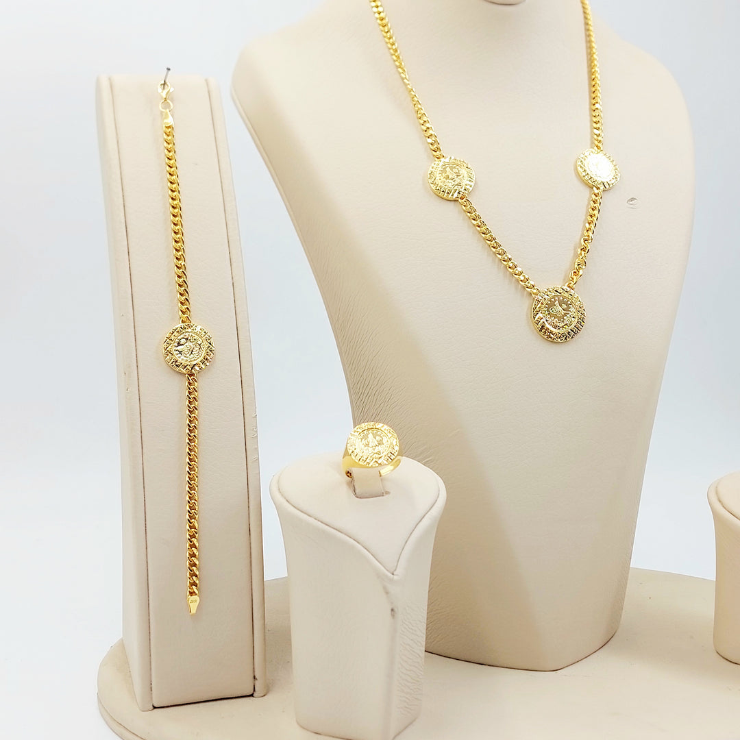 21K طقم جنزير رشادي-مجوهرات الشيخ سعيد-Saeed Jewelry 