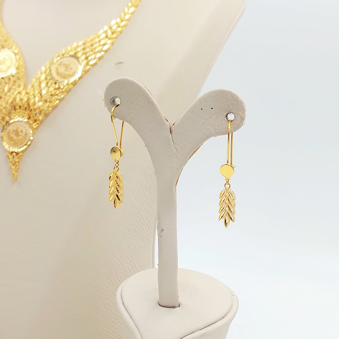 21K طقم ورق الشجر رشادي-مجوهرات الشيخ سعيد-Saeed Jewelry 