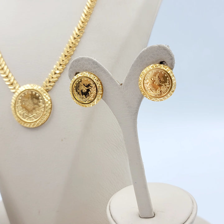 21K طقم ورق الشجر رشادي-مجوهرات الشيخ سعيد-Saeed Jewelry 