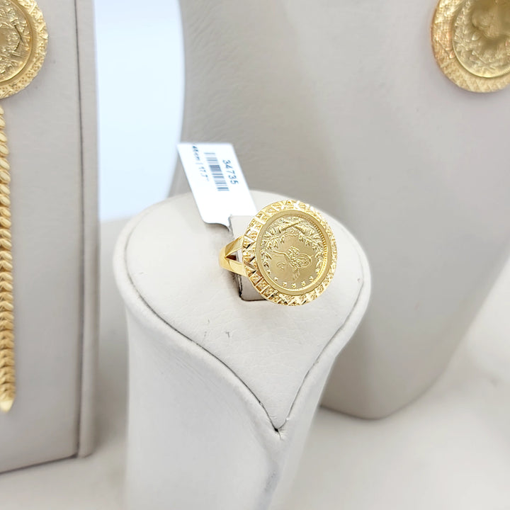 21K طقم ورق الشجر رشادي-مجوهرات الشيخ سعيد-Saeed Jewelry 