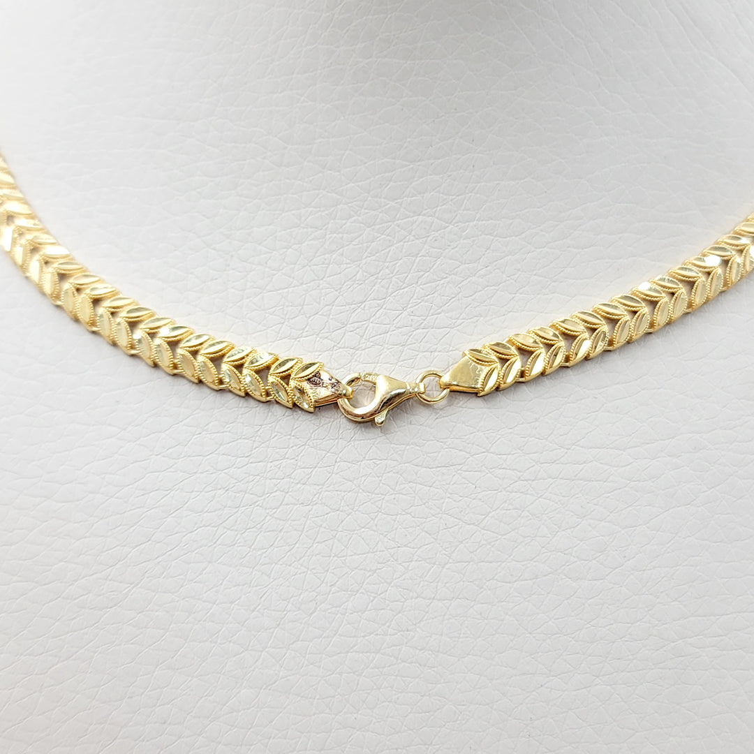 21K طقم ورق الشجر رشادي-مجوهرات الشيخ سعيد-Saeed Jewelry 