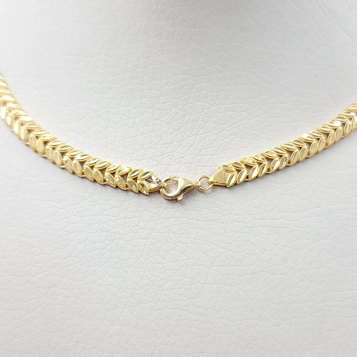 21K طقم ورق الشجر رشادي-مجوهرات الشيخ سعيد-Saeed Jewelry 