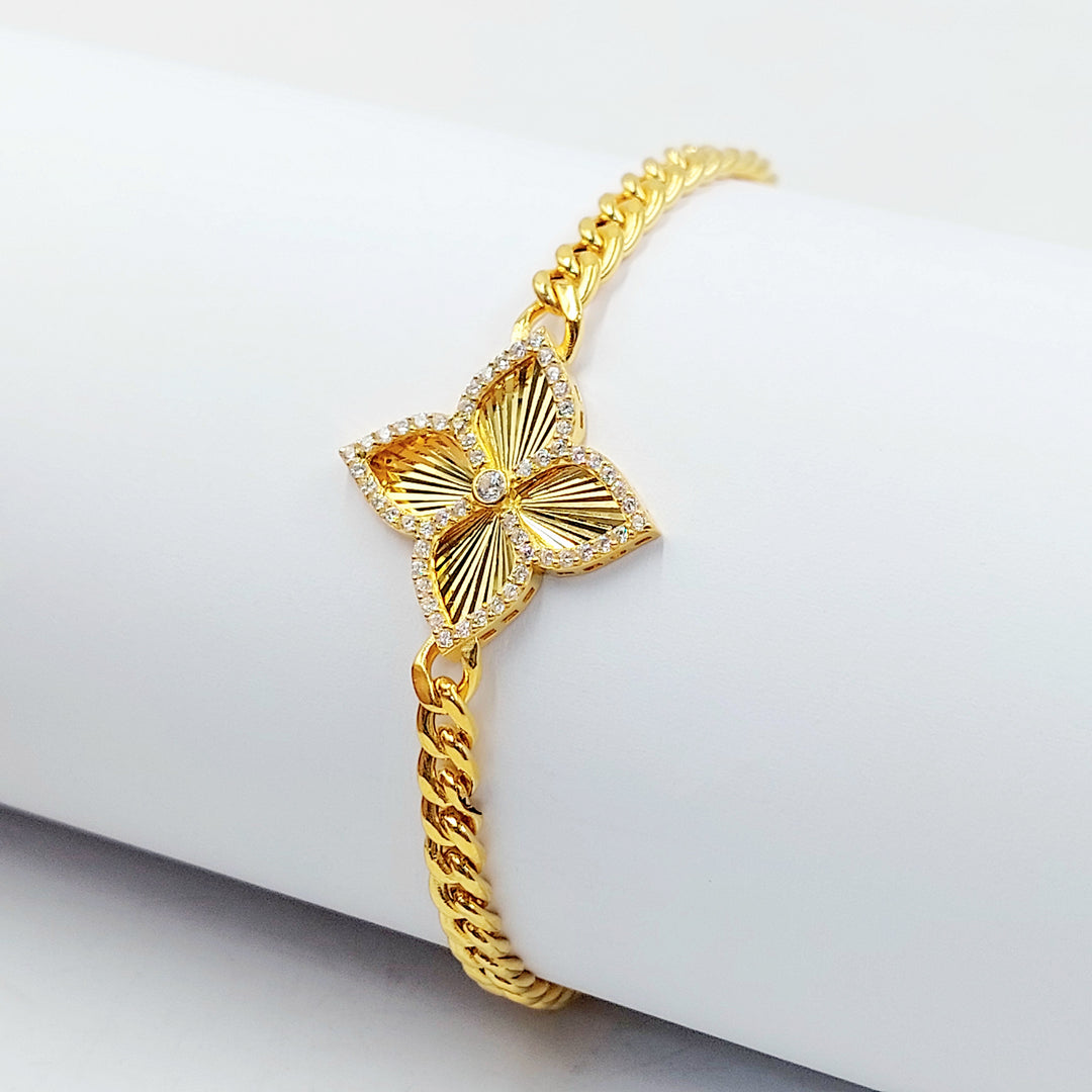 21K طقم وردة مرصع-مجوهرات الشيخ سعيد-Saeed Jewelry 