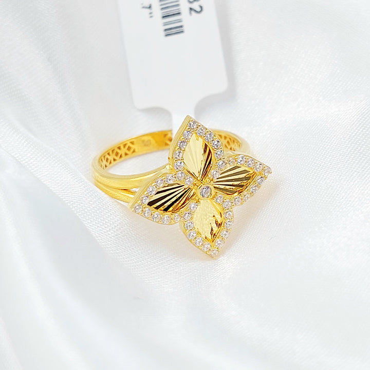 21K طقم وردة مرصع-مجوهرات الشيخ سعيد-Saeed Jewelry 