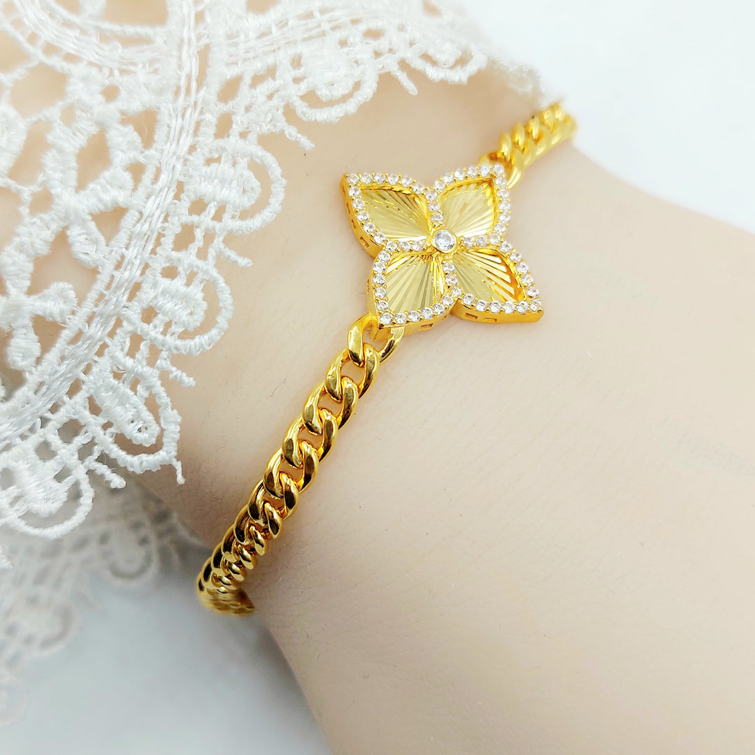 21K طقم وردة مرصع-مجوهرات الشيخ سعيد-Saeed Jewelry 