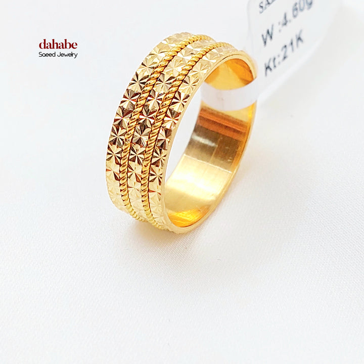 21K ذبلة نقش اكسترا-مجوهرات الشيخ سعيد-Saeed Jewelry 
