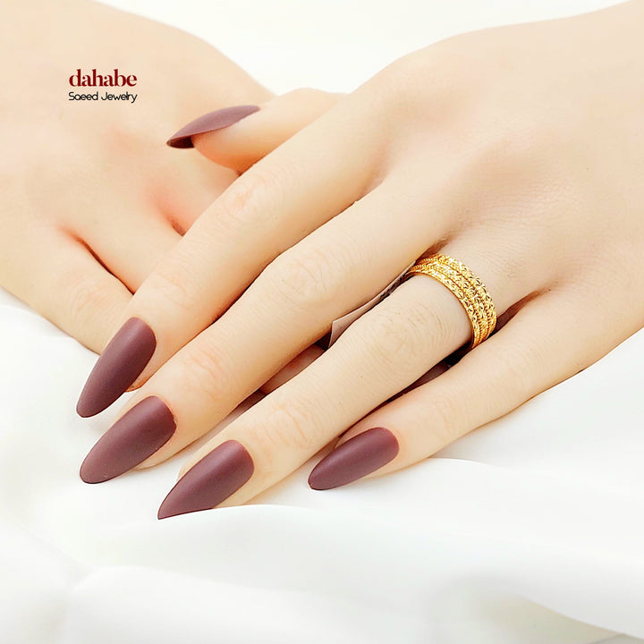21K ذبلة نقش اكسترا-مجوهرات الشيخ سعيد-Saeed Jewelry 