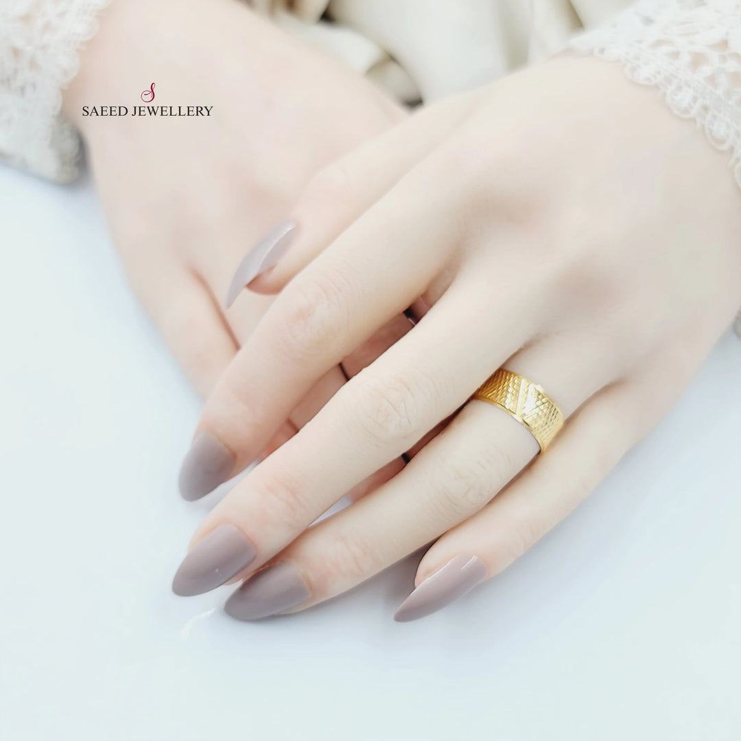 21K ذبلة سي ان سي نقش-مجوهرات الشيخ سعيد-Saeed Jewelry 