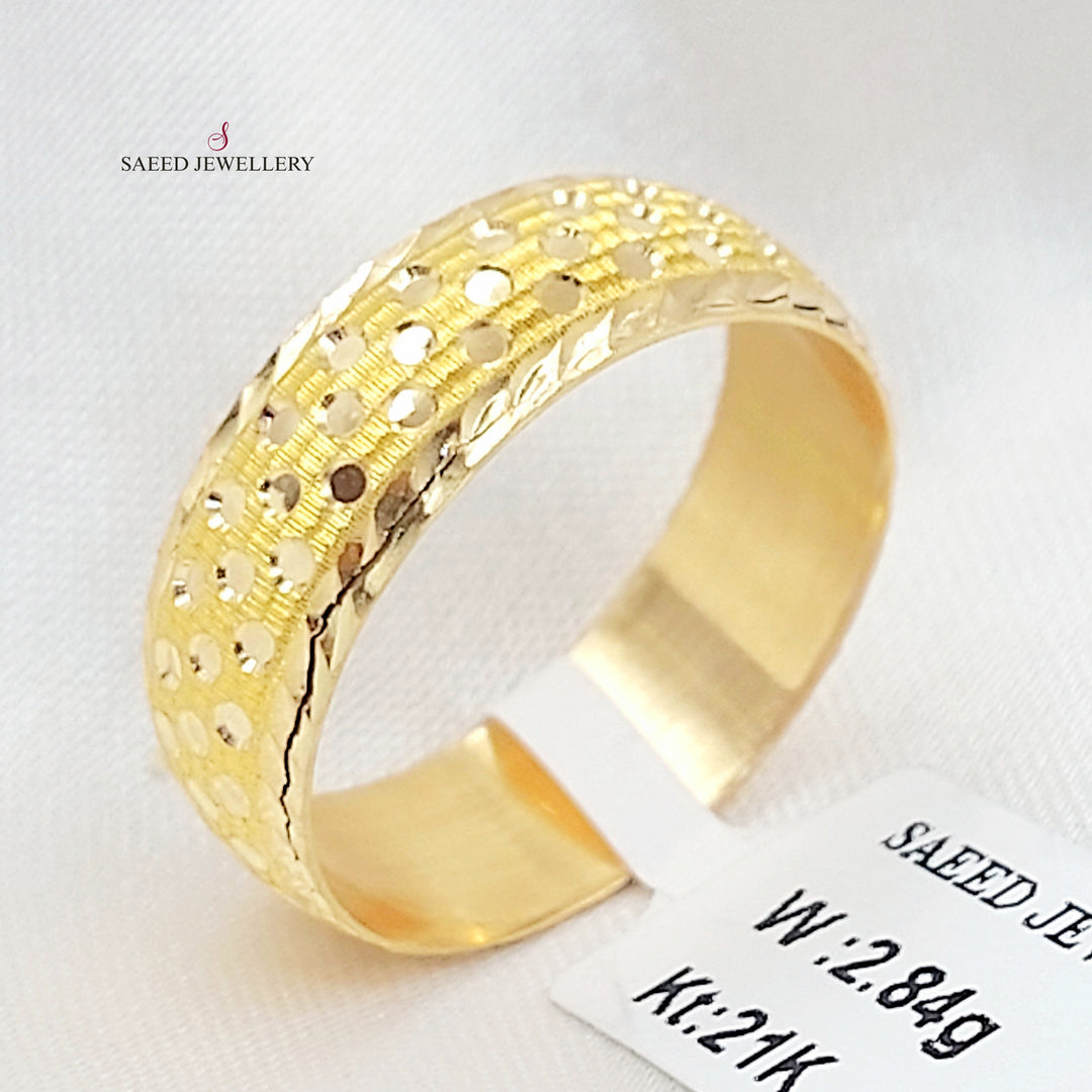 21K ذبلة سي ان سي دائري-مجوهرات الشيخ سعيد-Saeed Jewelry 