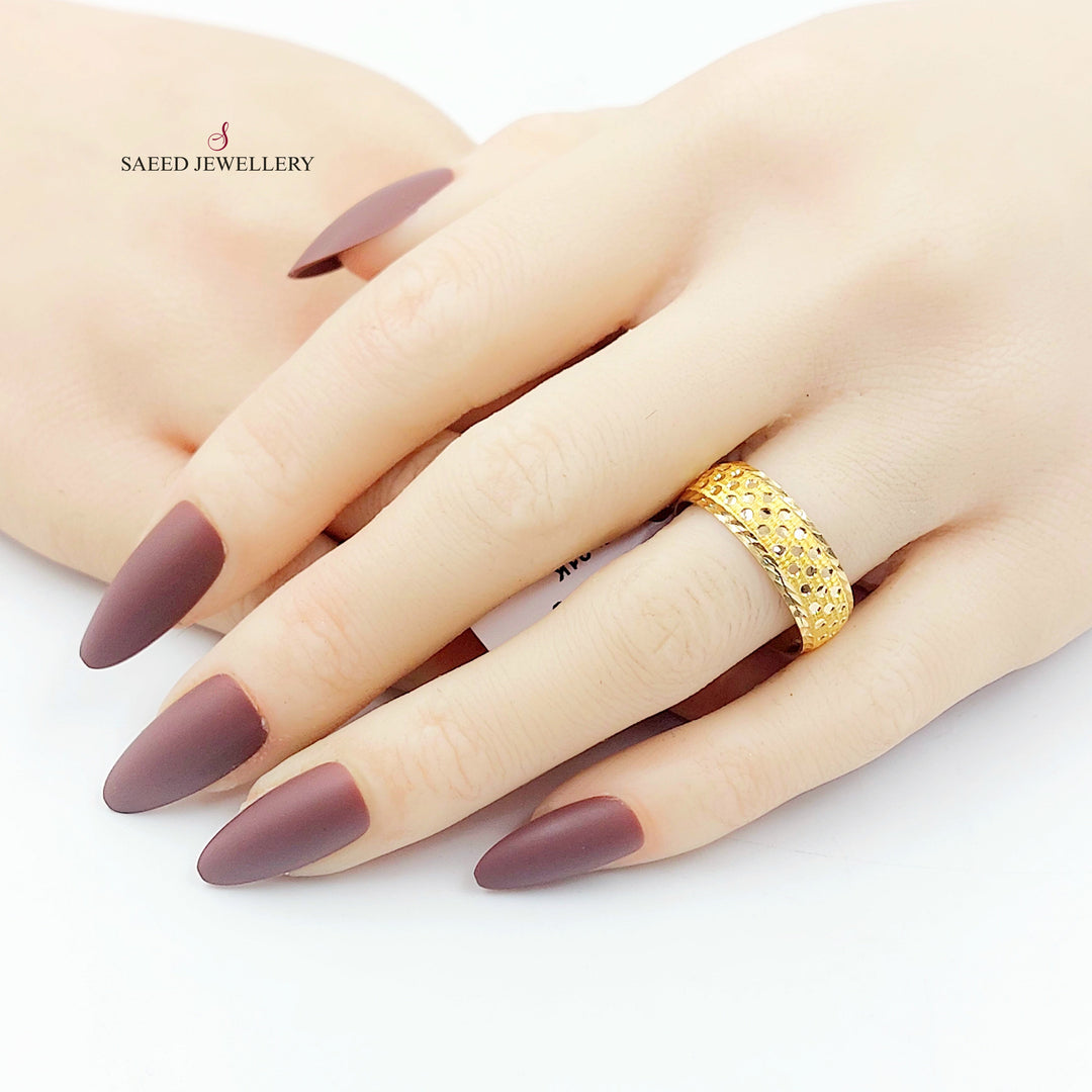 21K ذبلة سي ان سي دائري-مجوهرات الشيخ سعيد-Saeed Jewelry 