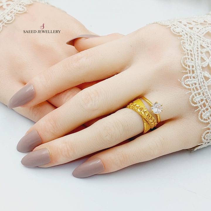 21K ذبلة تونز ورق الشجر-مجوهرات الشيخ سعيد-Saeed Jewelry 
