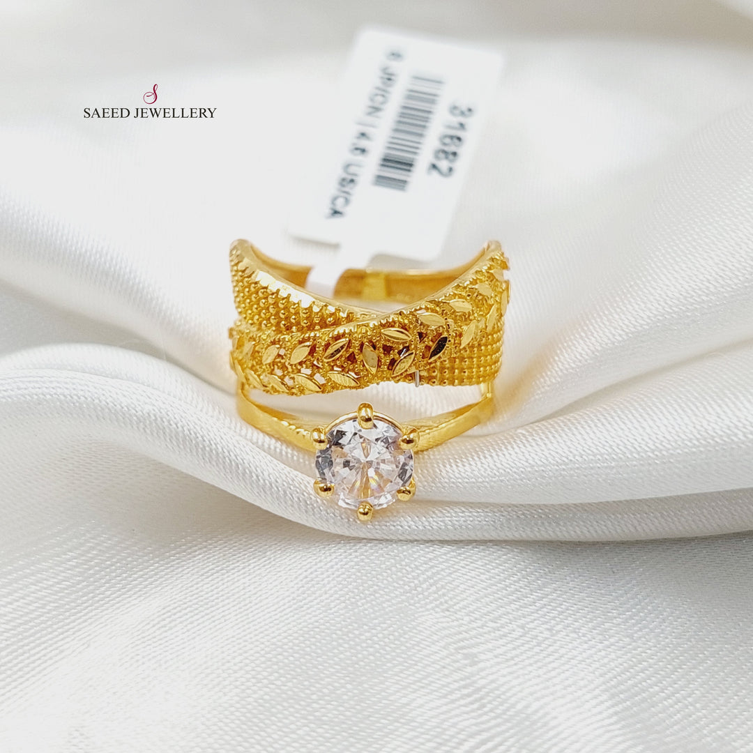21K ذبلة تونز ورق الشجر-مجوهرات الشيخ سعيد-Saeed Jewelry 