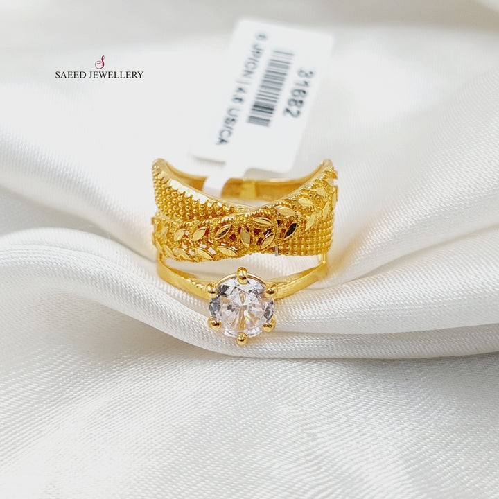 21K ذبلة تونز ورق الشجر-مجوهرات الشيخ سعيد-Saeed Jewelry 