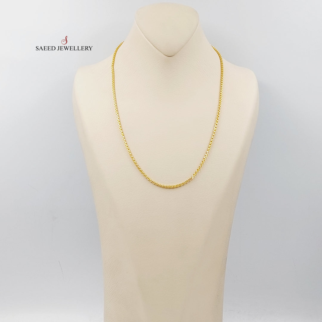 (2.5mm) Box Chain 50cm Made Of 21K Yellow Gold by Saeed Jewelry-28641