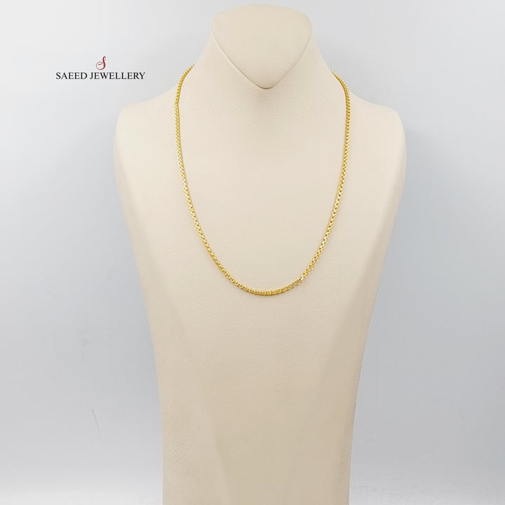 (2.5mm) Box Chain 50cm Made Of 21K Yellow Gold by Saeed Jewelry-28641