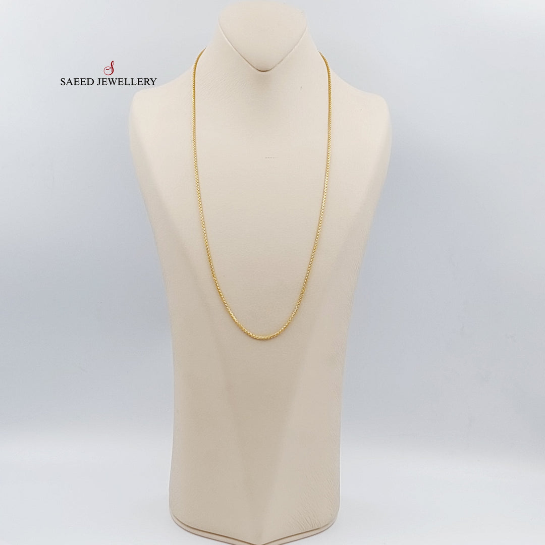 (2.5mm) Box Chain 60cm Made Of 21K Yellow Gold by Saeed Jewelry-28642