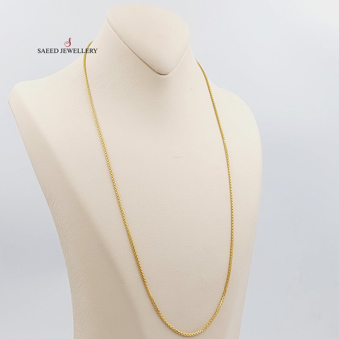 (2.5mm) Box Chain 60cm Made Of 21K Yellow Gold by Saeed Jewelry-28642