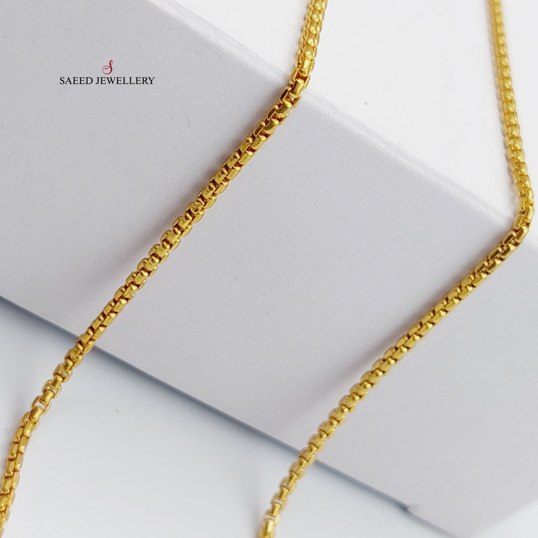 (2.5mm) Box Chain 60cm Made Of 21K Yellow Gold by Saeed Jewelry-28642