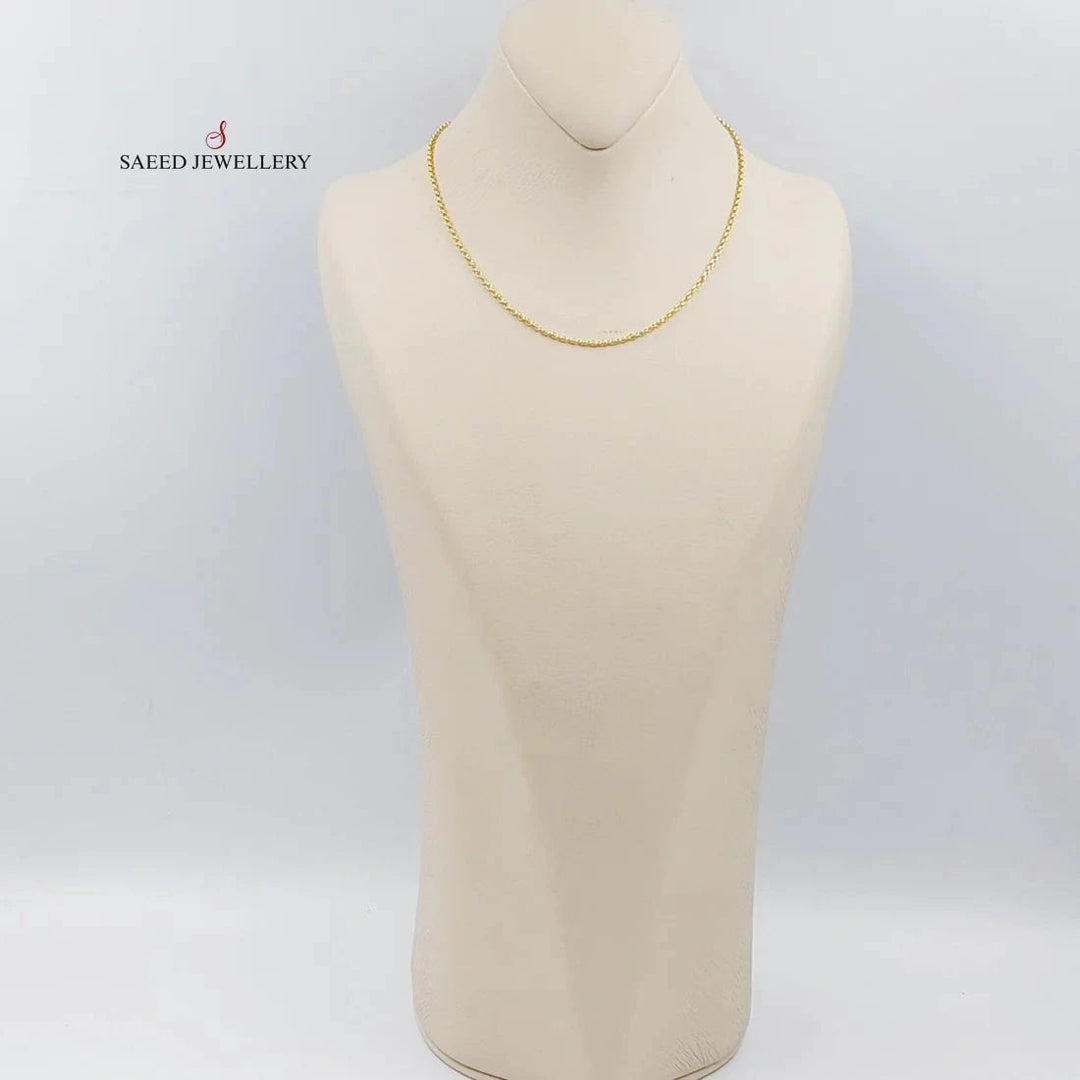 (2.5mm) Cable Link Chain 40cm Made Of 21K Yellow Gold by Saeed Jewelry-28631