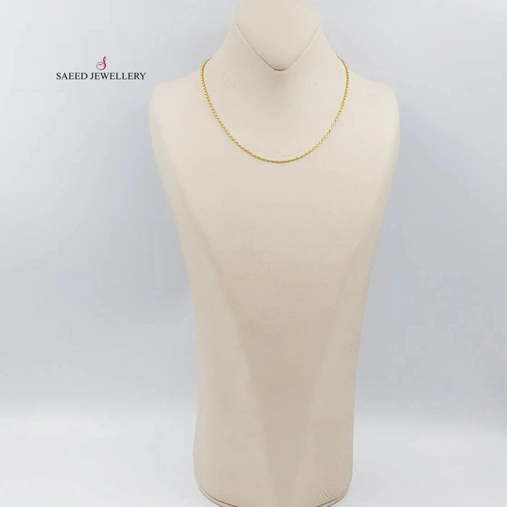 (2.5mm) Cable Link Chain 40cm Made Of 21K Yellow Gold by Saeed Jewelry-28631