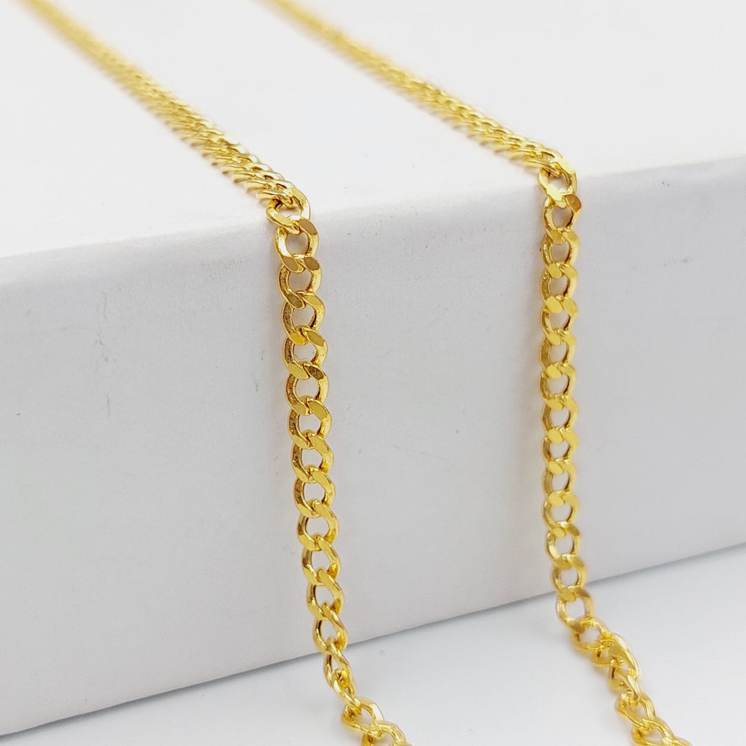 (2.5mm) Figaro Chain 50cm Made Of 21K Yellow Gold by Saeed Jewelry-28569