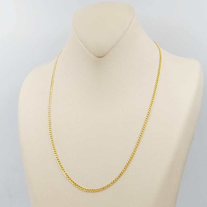 (2.5mm) Figaro Chain 50cm Made Of 21K Yellow Gold by Saeed Jewelry-28569