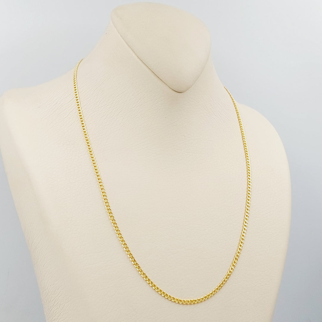 (2.5mm) Figaro Chain 50cm Made Of 21K Yellow Gold by Saeed Jewelry-28569